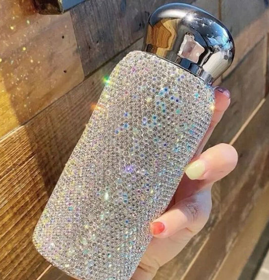 Mini 220ml Luxury Rhinestone Thermal Bottle Compact Bling Insulated Water Cup