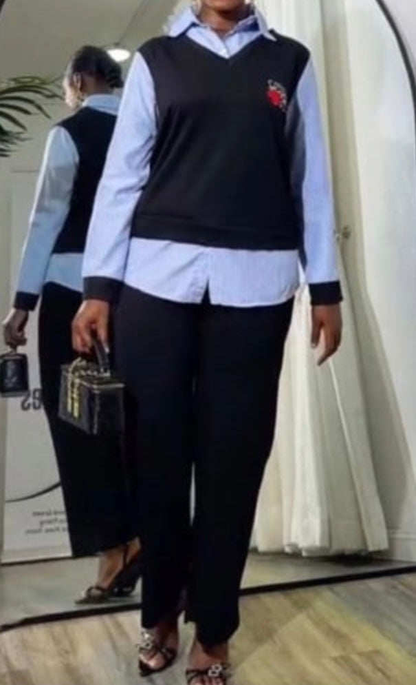 Two-piece embroidered outfit