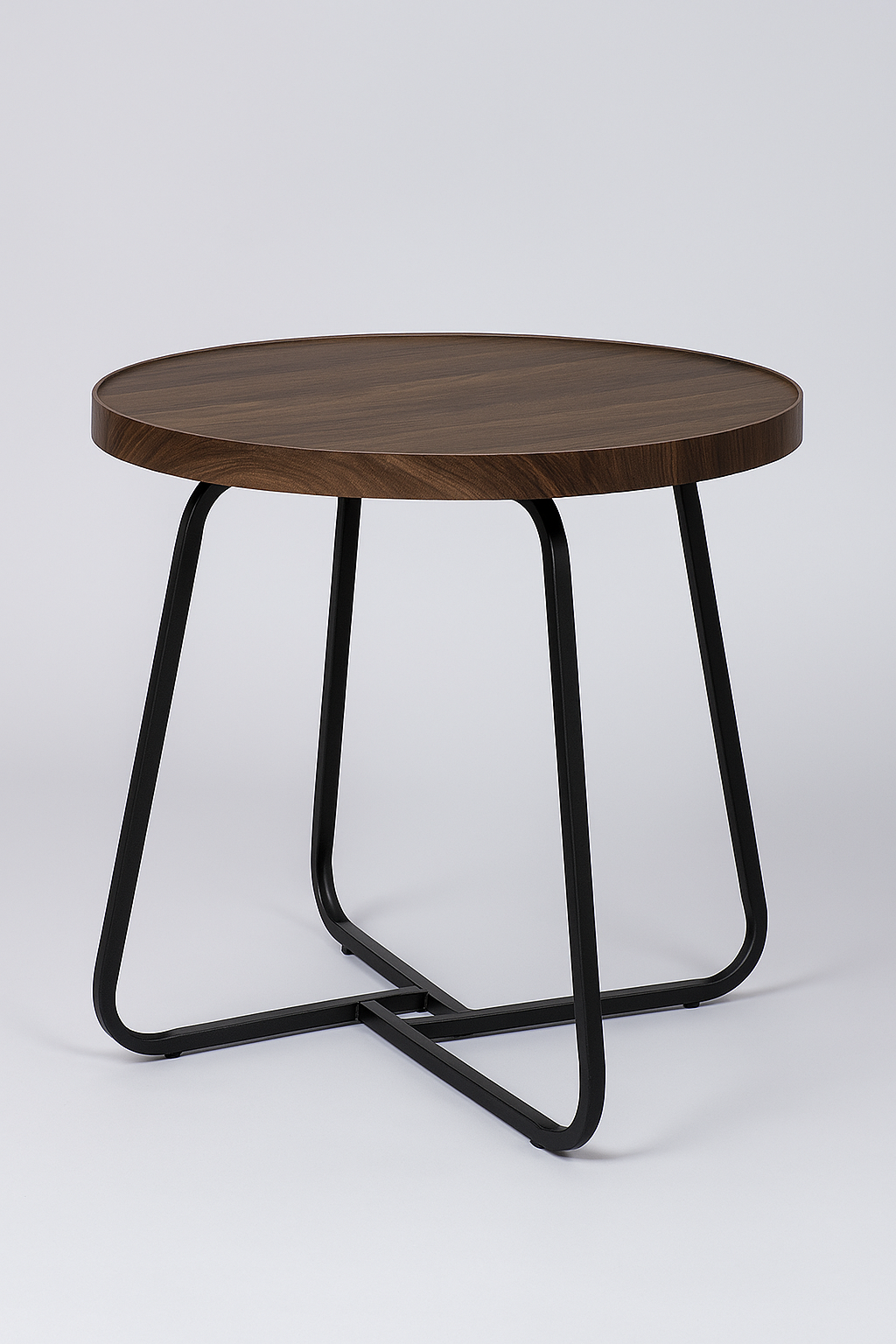 Modern Wood & Metal Coffee Table Set – Round Nesting Tables (Two Sizes)