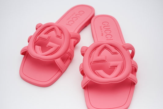 Slide Sandals with Bold Designer-Inspired Logo