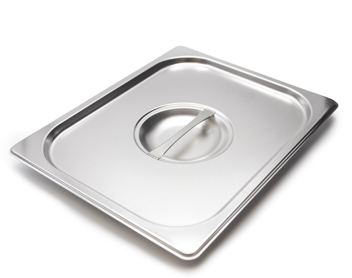 Stainless Steel Rectangular Food Pan Lid with Recessed Handle (Fits 27x20cm Trays)