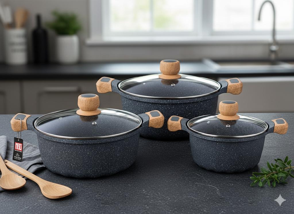 MGC Die Cast Granite Non-Stick Cookware Set