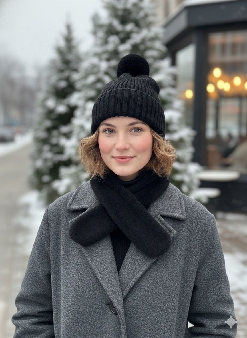 Ultimate Cold Weather Protection: Insulated Knit Hat & Matching Scarf