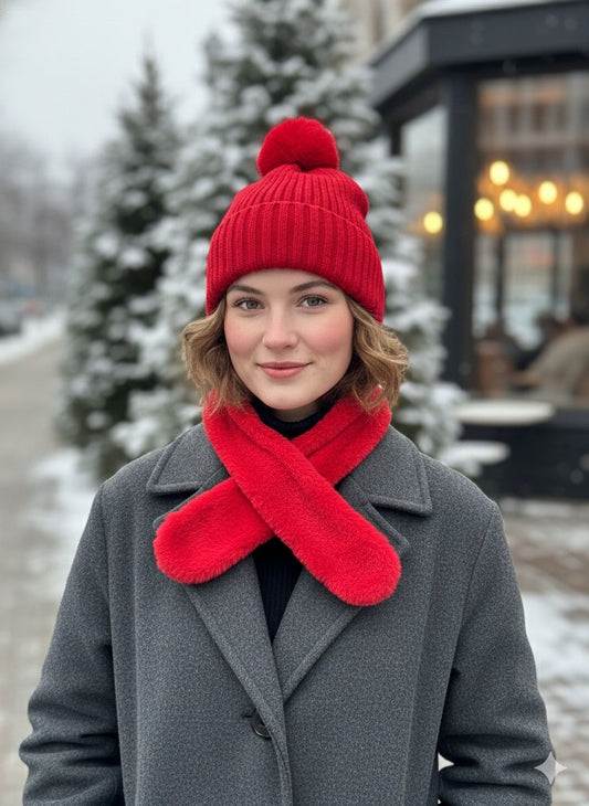 Ultimate Cold Weather Protection: Insulated Knit Hat & Matching Scarf