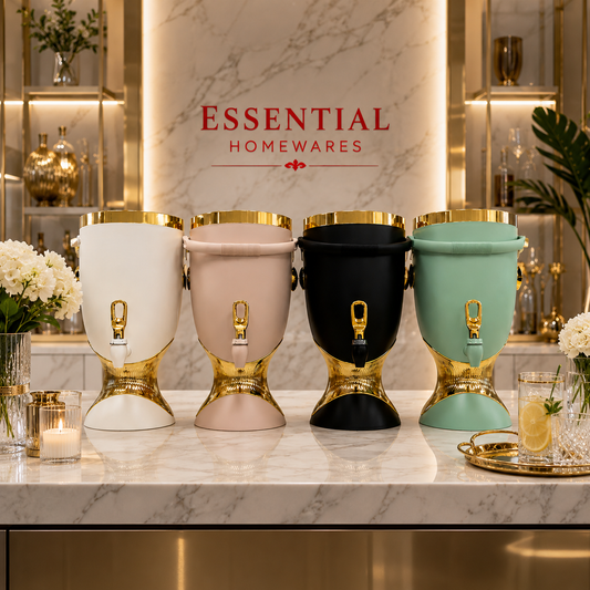 Luxury Beverage Dispenser with Gold Accents – 10L Capacity