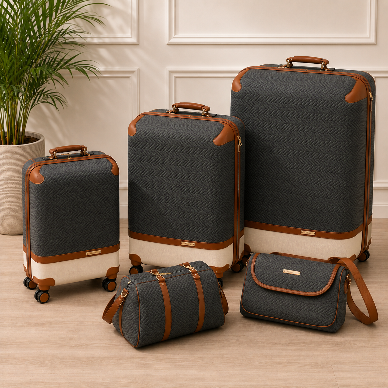 5-Piece Travel Luggage Set with Duffel Bag & Crossbody Travel Bag