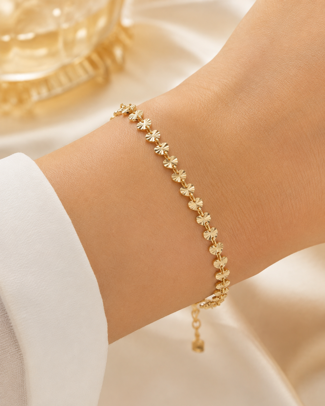 Elegant Gold Charm Anklet & Hand Bracelet for Women | Adjustable 2-in-1 Jewelry