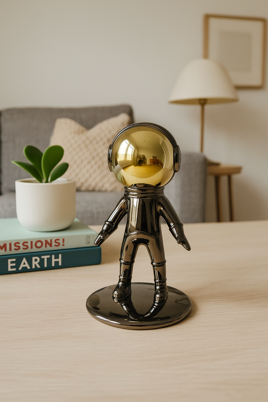 Silver Astronaut Figurine – Modern Space Decor Accent