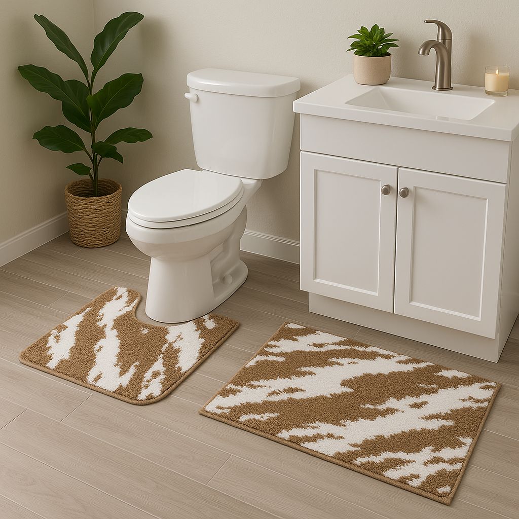 2-Piece Plush Bath Rug Set – Contour & Rectangular Mats