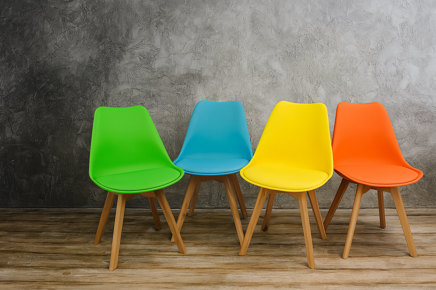 Vibrant Modern Accent Chair – 31” Tall, Cushioned Seat with Wooden Legs