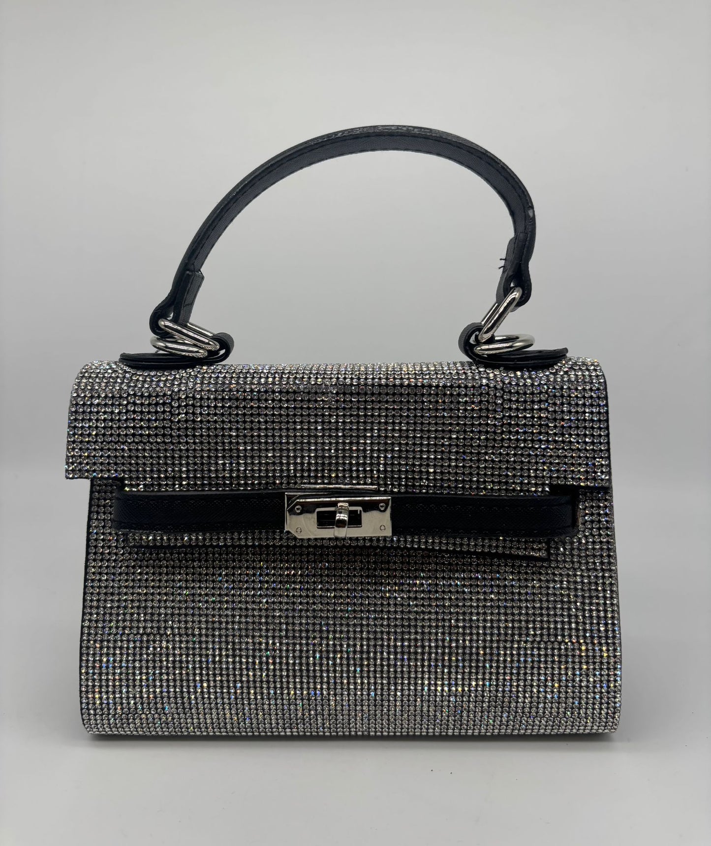 Title: Luxury Sparkle Crystal Handle Bag – Elegant Party Clutch
