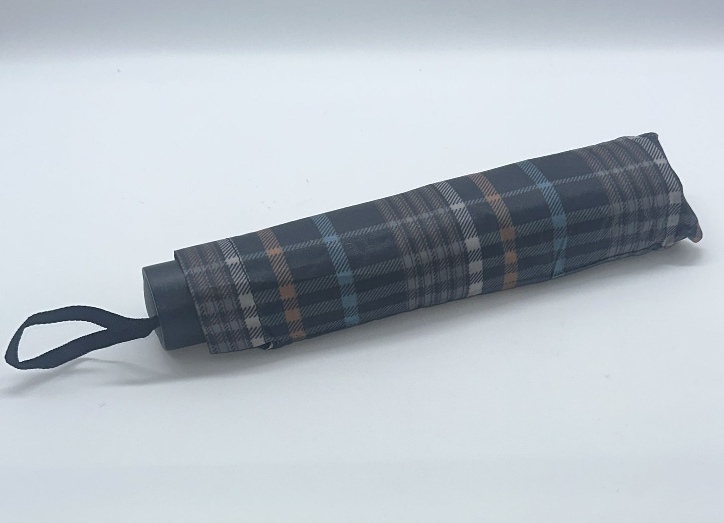 Plaid Compact UV Umbrella – 10-Rib, Windproof, Dual Use (Rain & Sun)