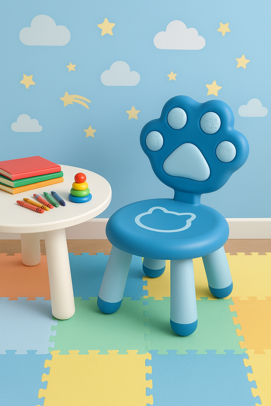 20" Cute Paw-Shaped Kids Chair – Lightweight, Durable & Fun (3 Colors)