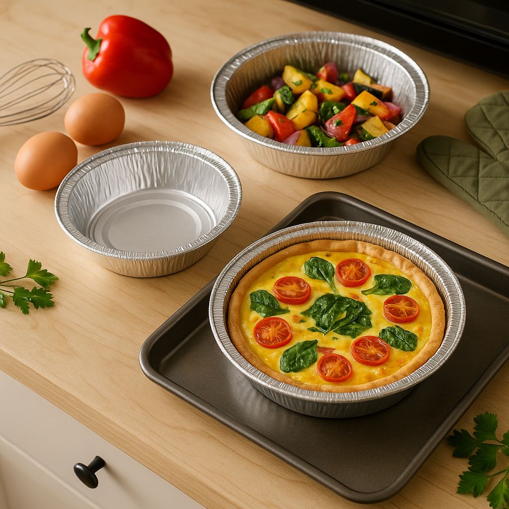 10-Pack Round Tin Foil Baking Pans – 16.5 cm Disposable Aluminum Trays