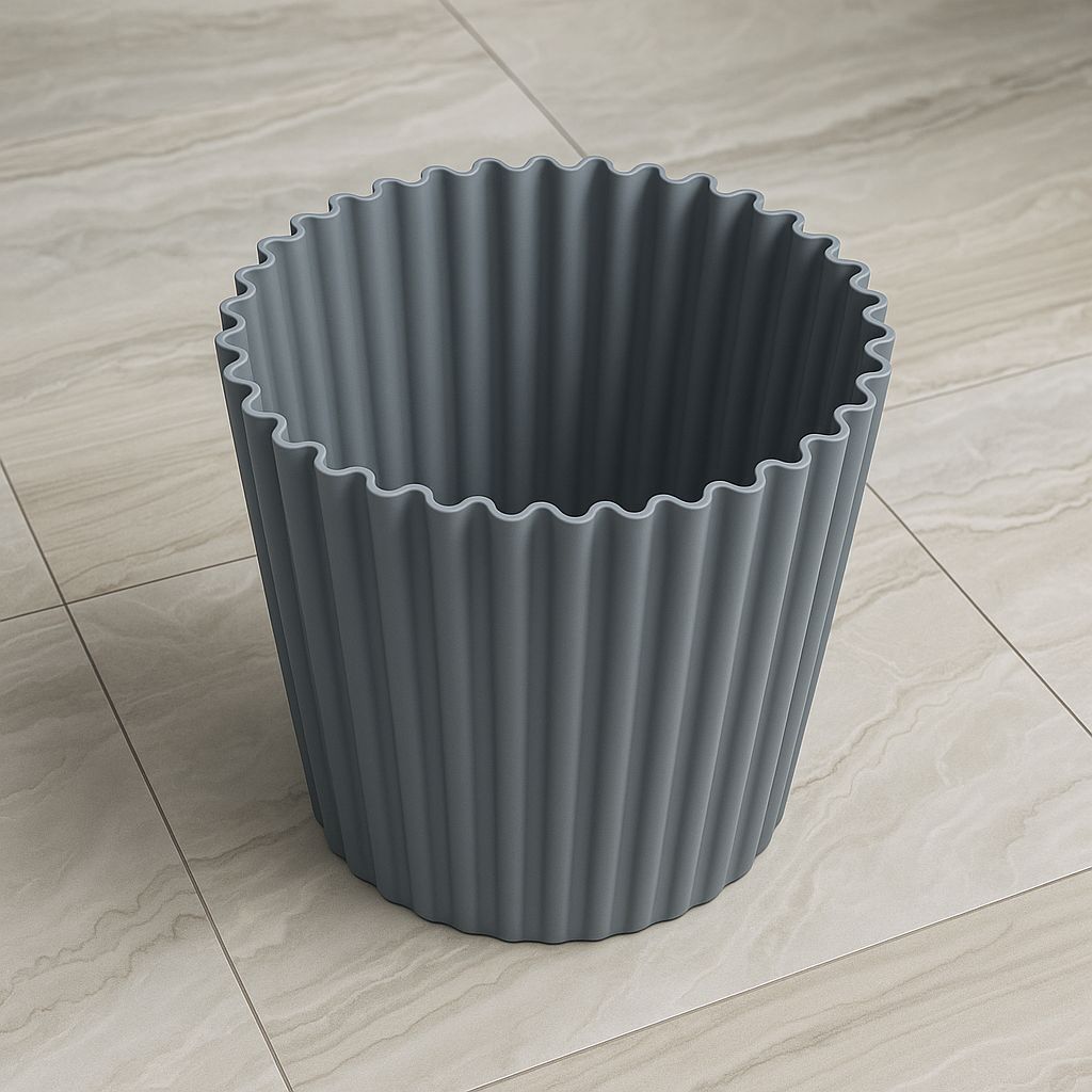 Multi-Purpose Large Ribbed Plastic Basket – 17" Height, 15.5" Diameter, Sturdy & Versatile