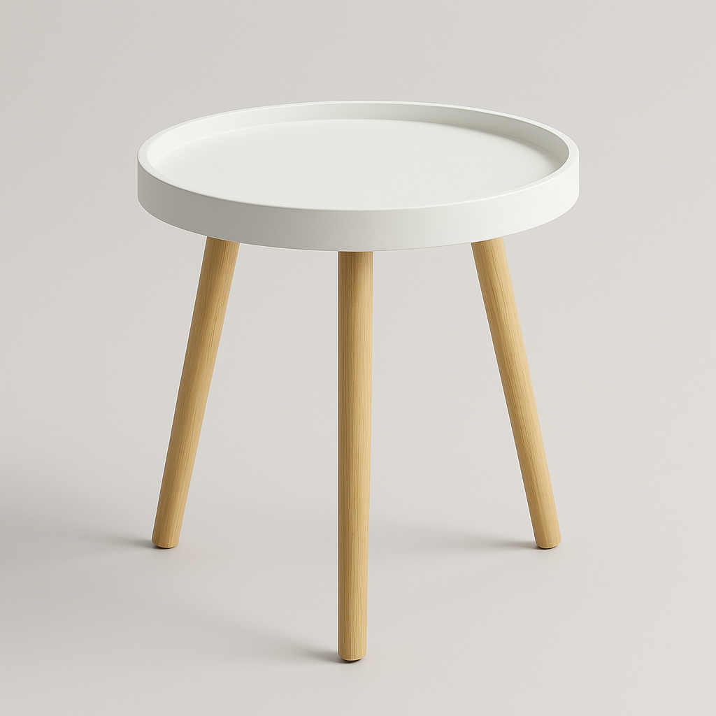 Round All-Wood Accent Table – 15.8" Diameter, 18.2" Tall