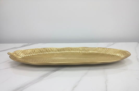 Elegant Tropical Banana Leaf Decorative Serving Platter – 20" x 6.5"