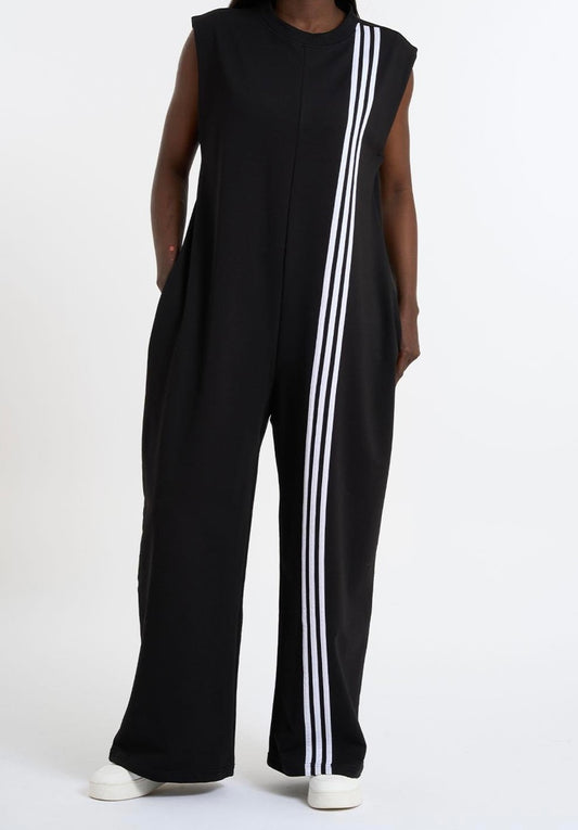 Activewear Jumpsuit with Striped Details