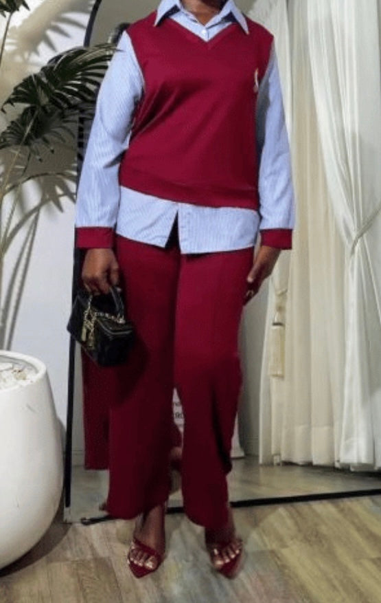 Two-piece embroidered outfit