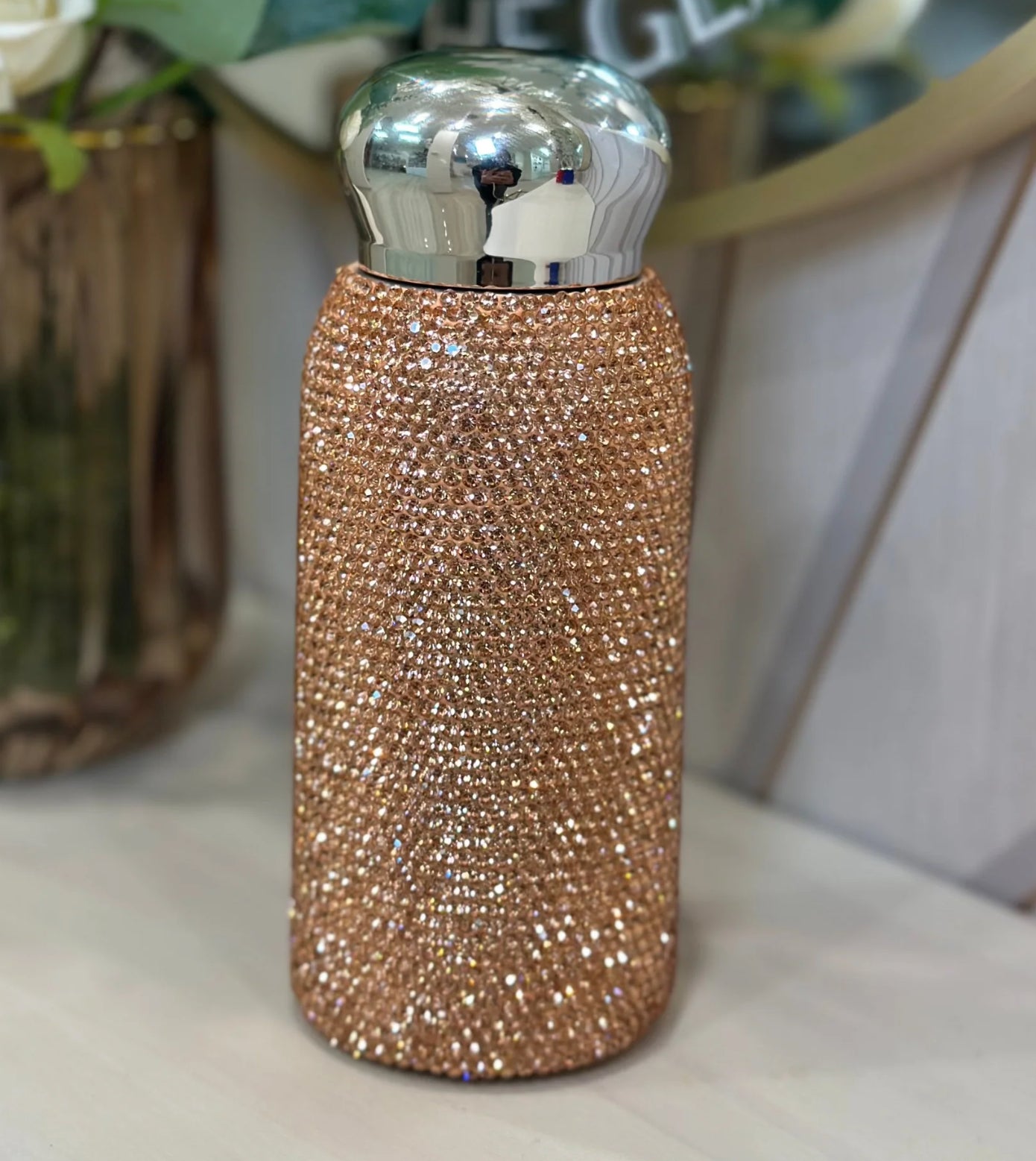 Mini 220ml Luxury Rhinestone Thermal Bottle Compact Bling Insulated Water Cup
