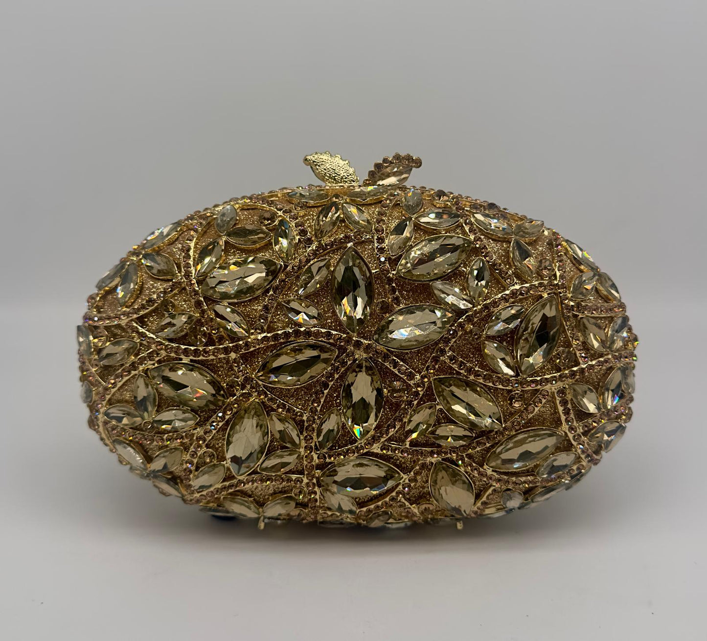 LuxuryCrystal Apple Clutch Bag with Gold Chain