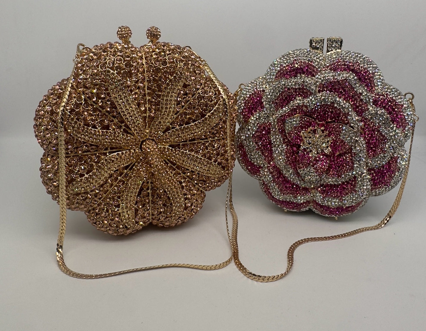 Luxury Floral Crystal Clutches –  2 Variants
