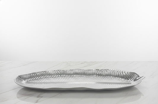 Elegant Tropical Banana Leaf Decorative Serving Platter – 20" x 6.5"