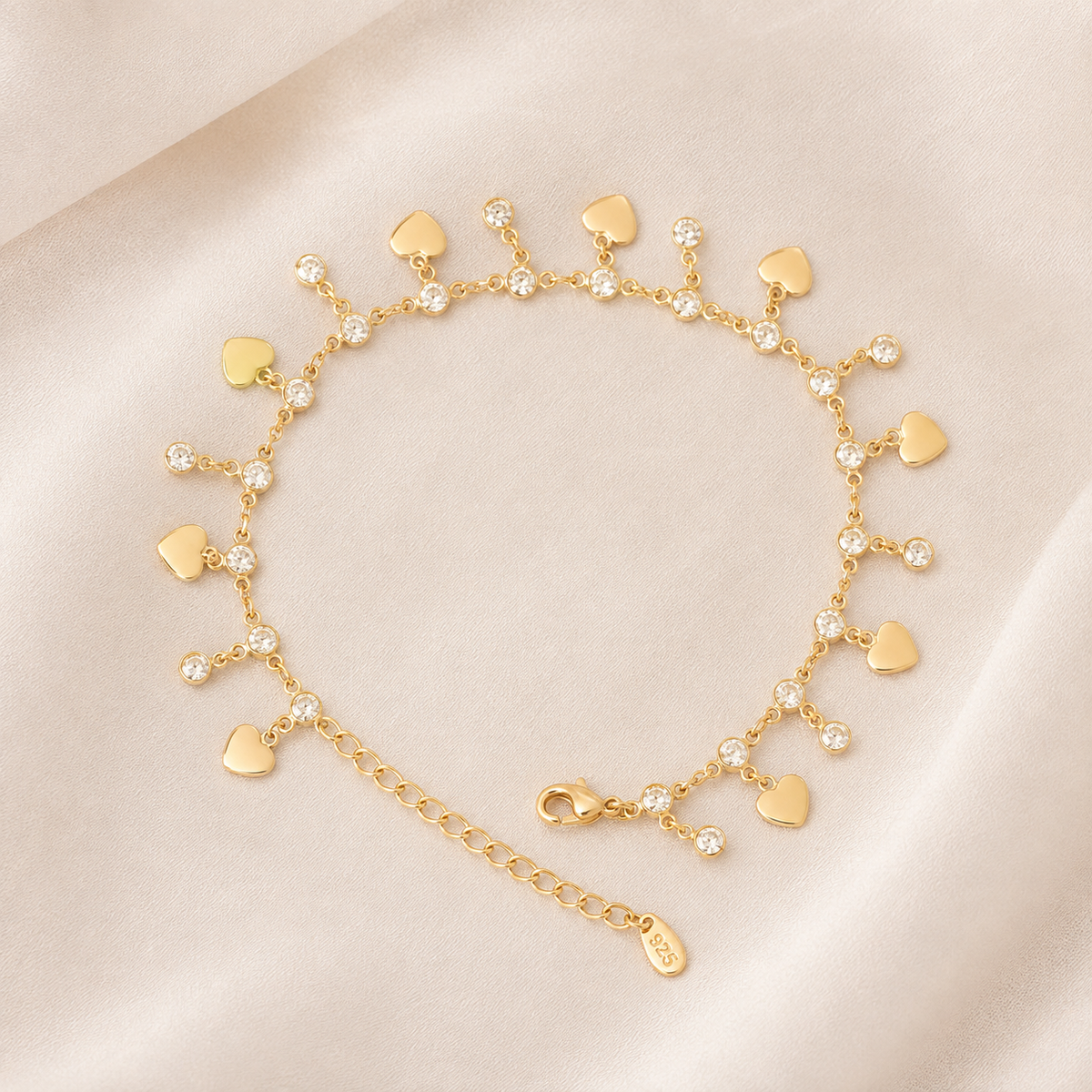 Elegant Gold Charm Anklet & Hand Bracelet for Women | Adjustable 2-in-1 Jewelry