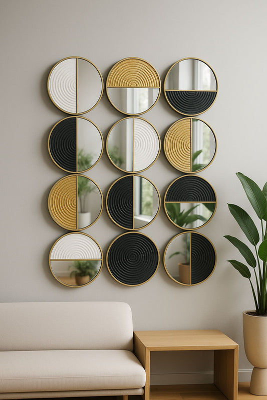 Geometric Metal Mirror Wall Décor – 39.5" x 29.5"