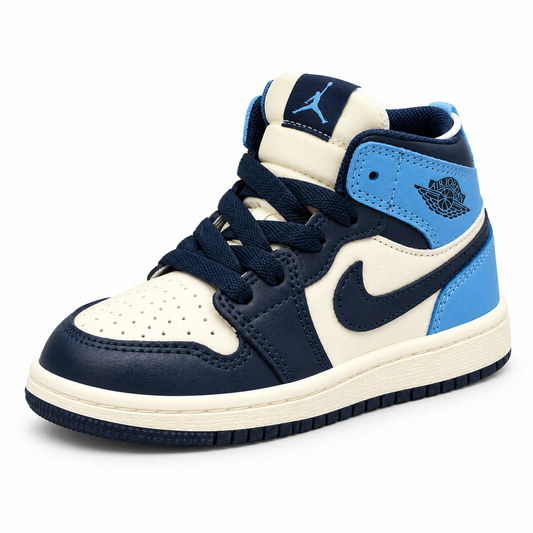 Air Jordan 1 Retro High GT Kids Sneakers – Obsidian/Beige/White/Jade – Size 9C