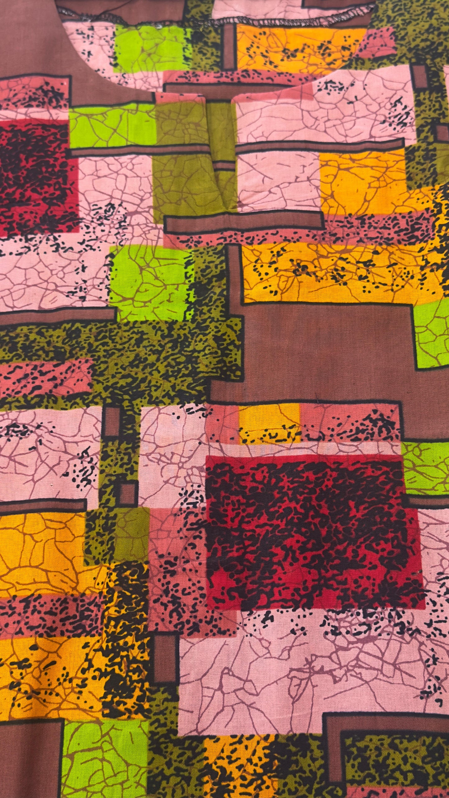 Ankara Patchwork Print Short Sleeve Top