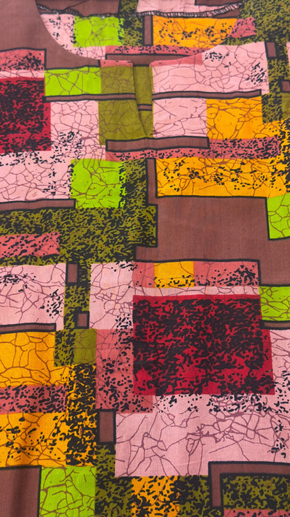 Ankara Patchwork Print Short Sleeve Top