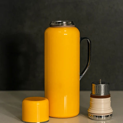 Stainless Steel  700 mL Thermos with Handle & Thermometer – Leak-Proof, Insulated, Multi-Color