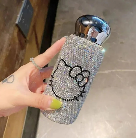 Mini 220ml Luxury Rhinestone Thermal Bottle Compact Bling Insulated Water Cup