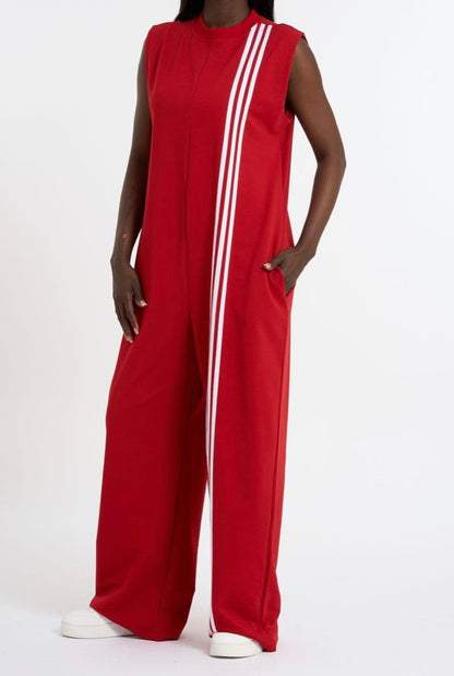 Activewear Jumpsuit with Striped Details