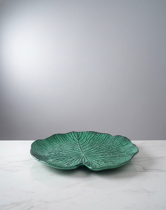 Leaf Melamine Serving Platter – Durable Plastic Botanical Tray for Outdoor Dining, Luau Parties, and Garden Decor