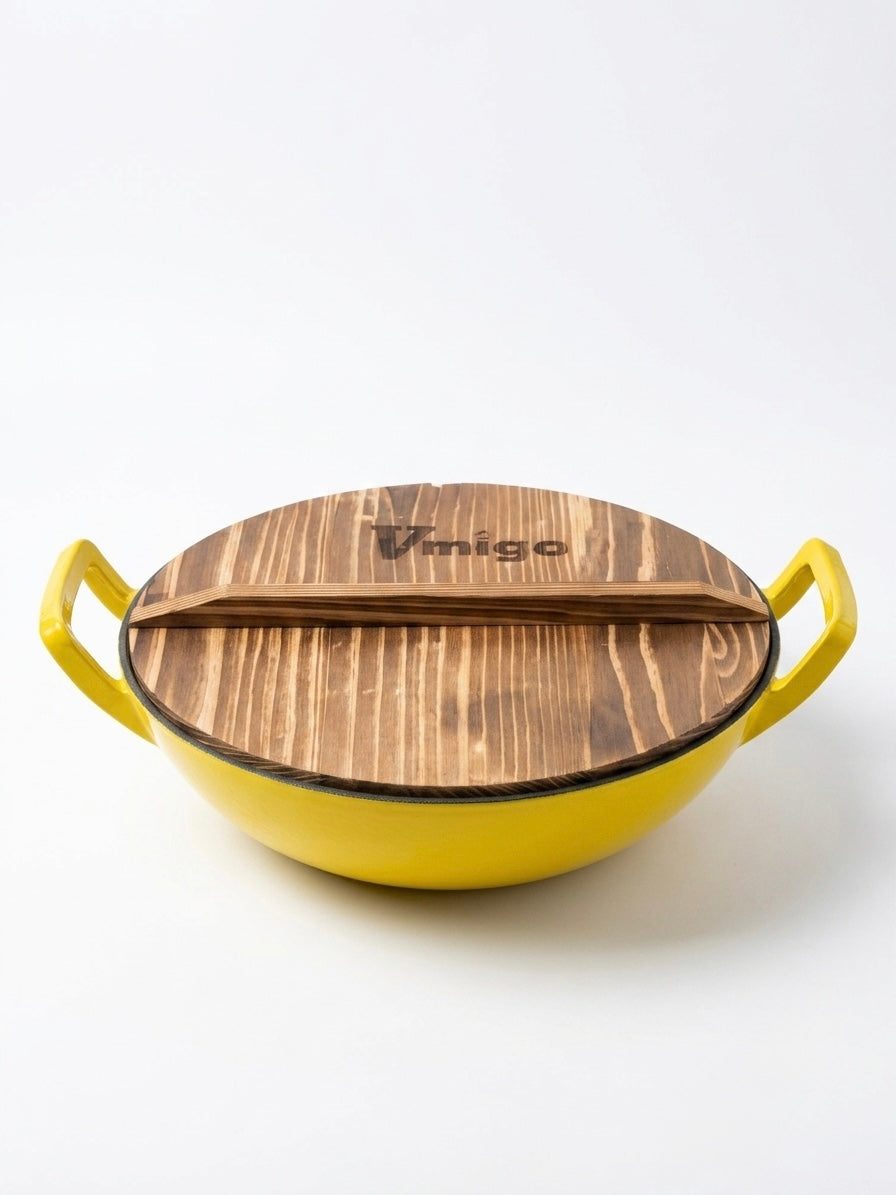 Vmigo Cast Iron Wok& Domed Fir Lid