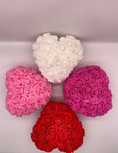 Valentine Gift Everlasting Rose Heart in Crystal Display Box – Luxury Handmade Floral Gift