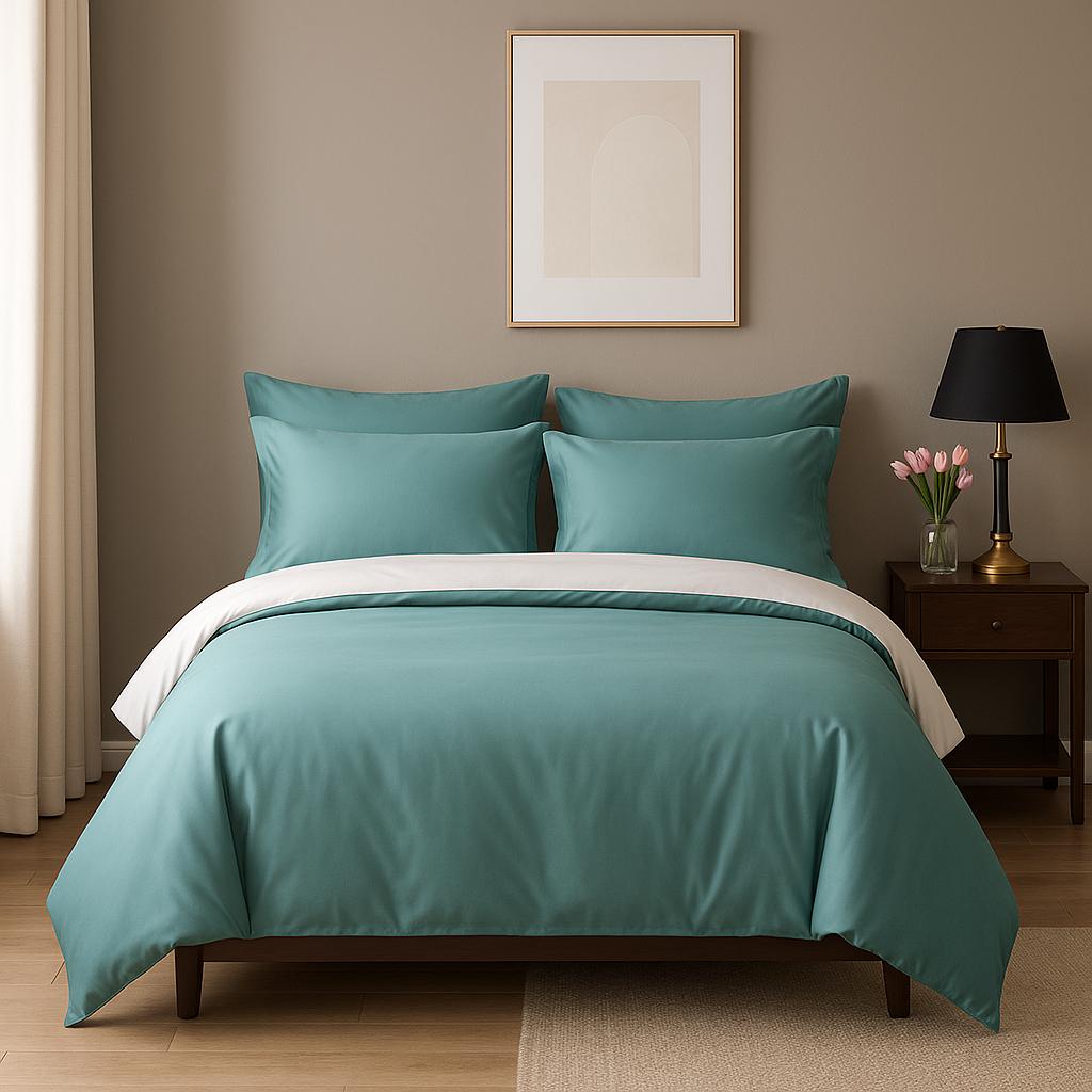 Turquoise bedding set 4-piece cotton duvet cover pillowcases modern bedroom