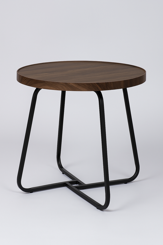 Modern Wood & Metal Coffee Table Set – Round Nesting Tables (Two Sizes)