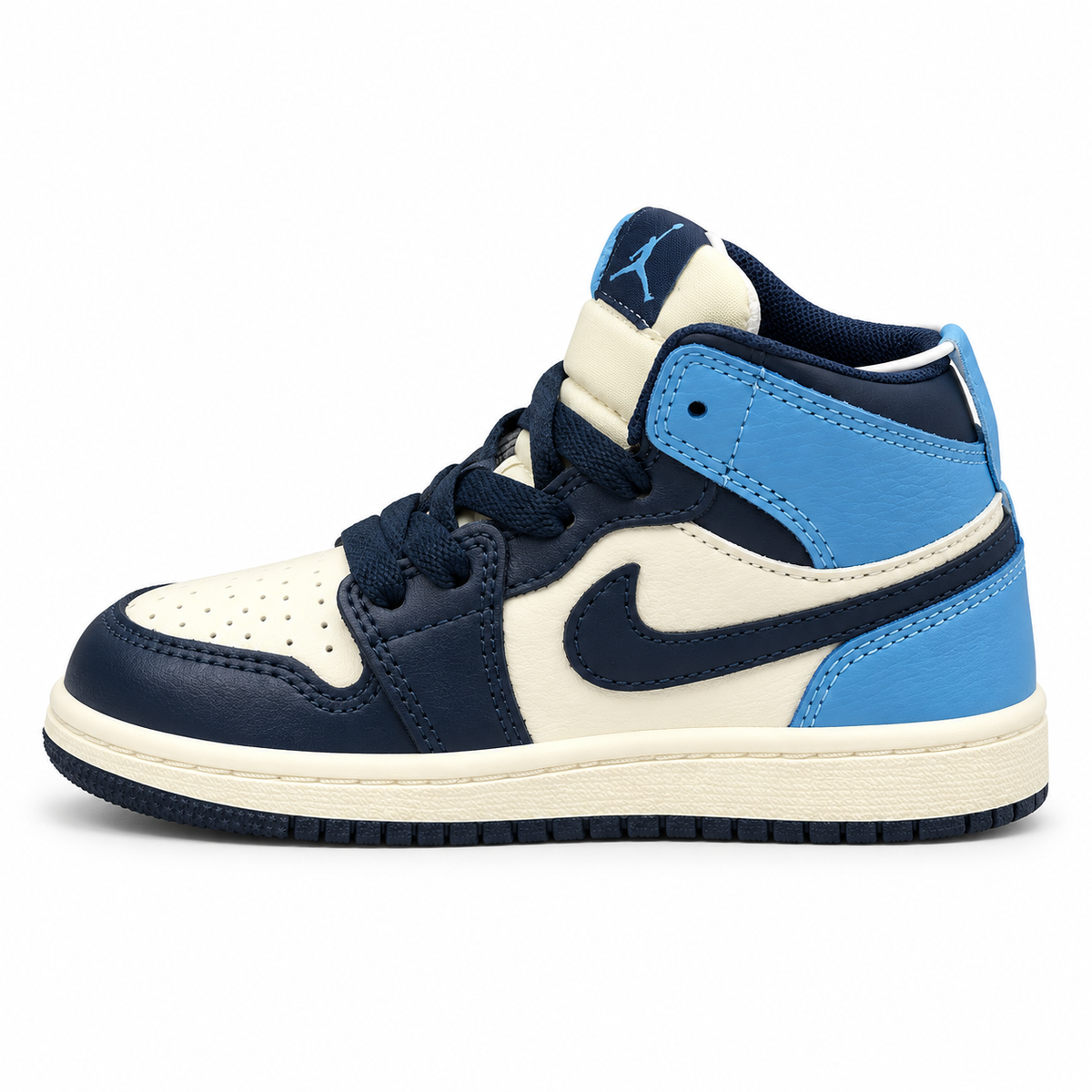 Air Jordan 1 Retro High GT Kids Sneakers – Obsidian/Beige/White/Jade – Size 9C