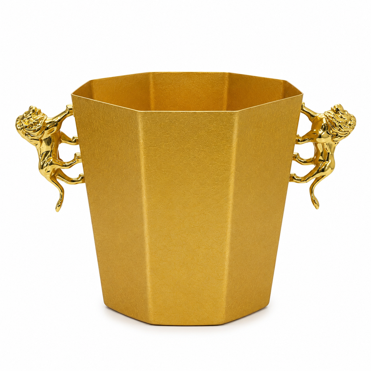 Luxury Metal Ice Bucket with Decorative Lion Handles