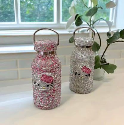 Hello Kitty Luxury 350ml Rhinestone Insulated Cup – Bedazzled Kawaii Portable Bottle