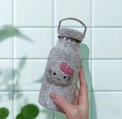 Hello Kitty Luxury 350ml Rhinestone Insulated Cup – Bedazzled Kawaii Portable Bottle