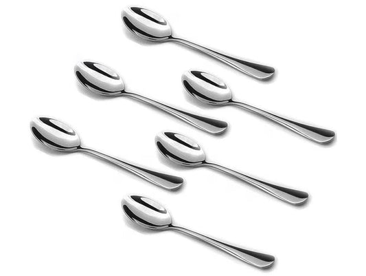 6-Piece Stainless Steel Teaspoon Set – Mirror Polish Coffee, Tea & Dessert Spoons