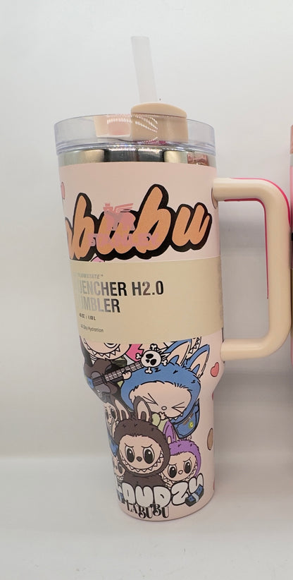Limited Edition Labubu x Stanley Quencher H2.0 FlowState Tumbler - 40oz Insulated Travel Mug with Lid and Straw