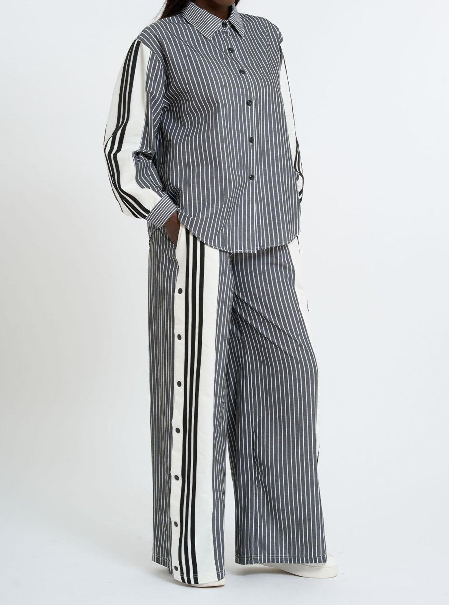 Co-Ord Set in Stripes with Side Slits