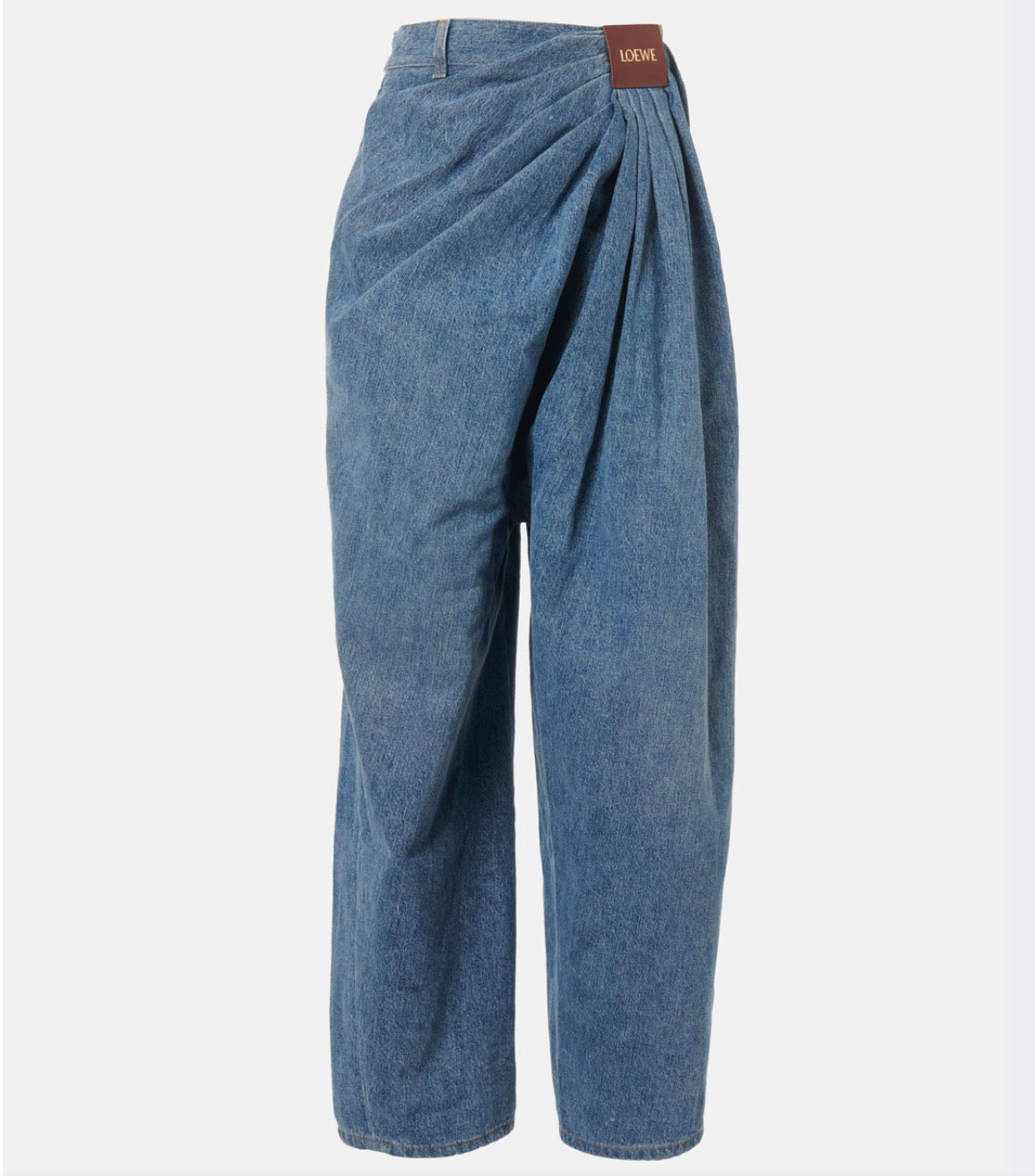 Women’s High-Waisted Pleated Wide-Leg Denim Jeans