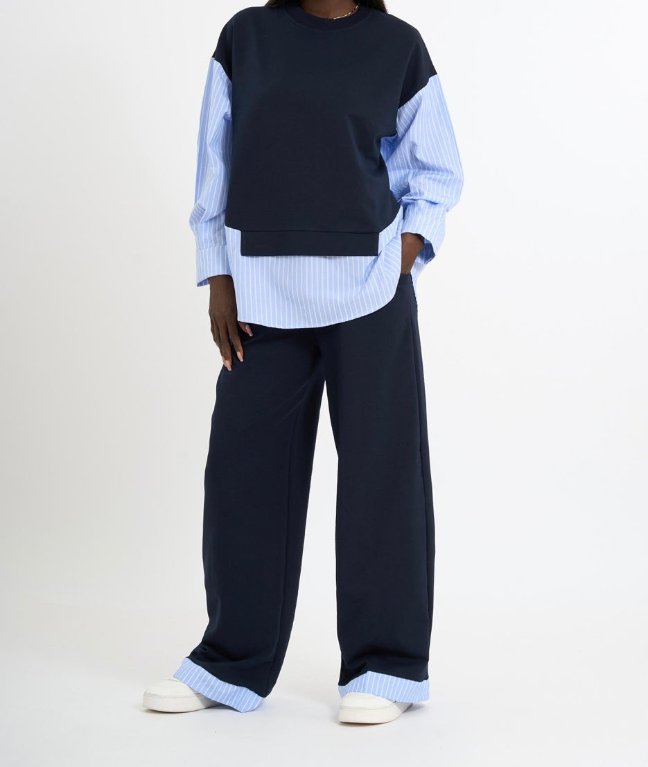 Contrast-Trim Tracksuit Set