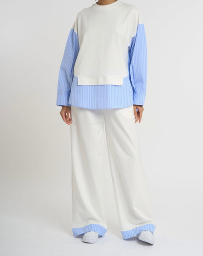 Contrast-Trim Tracksuit Set